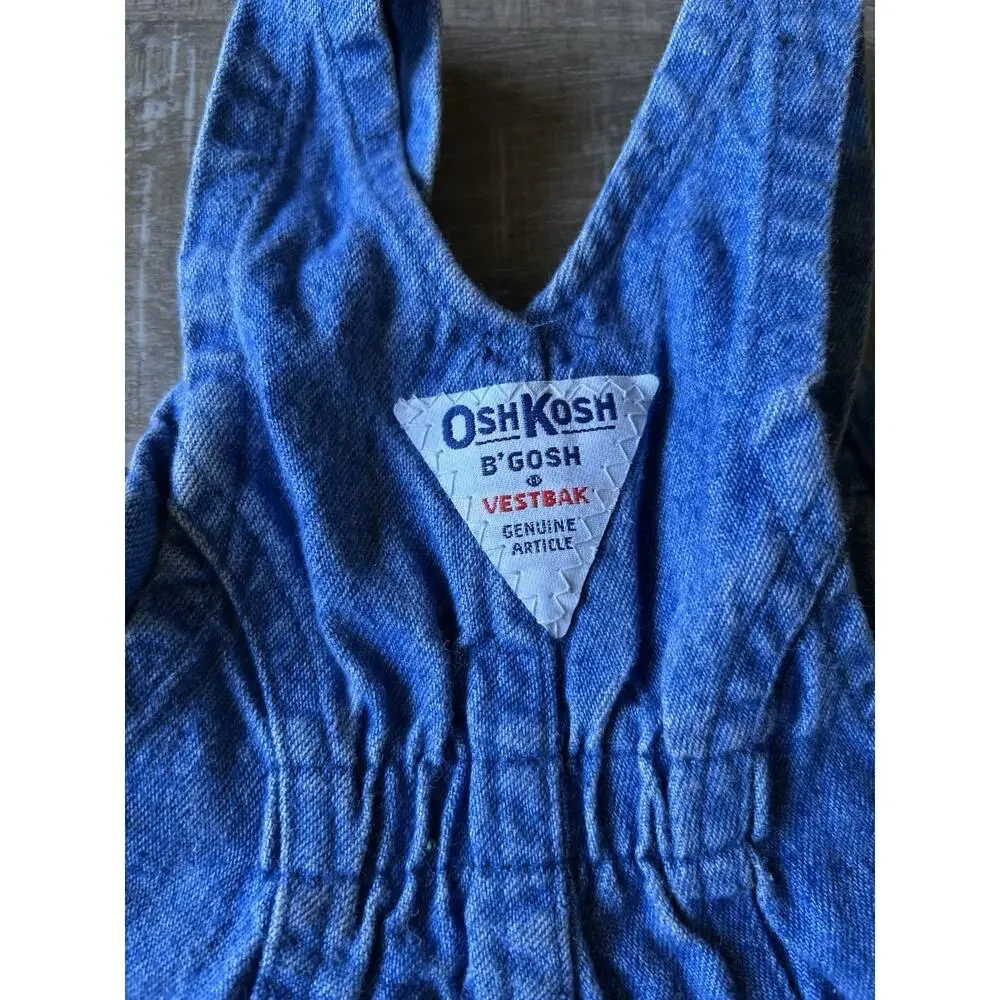 Vintage OshKosh B’Gosh Baby 3-6M Bubble Romper Overalls Baseball Bears USA